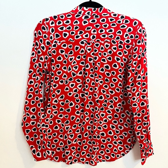 J. Crew Red Silk Blouse XS - Picture 4 of 4